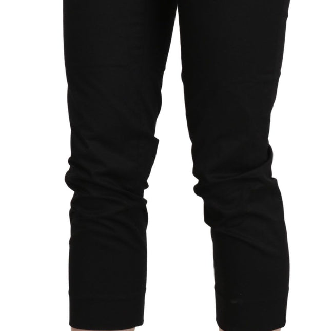 BENCIVENGA Black High Waist Skinny Cropped Dress Trouser Pants