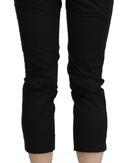 BENCIVENGA Black High Waist Skinny Cropped Dress Trouser Pants