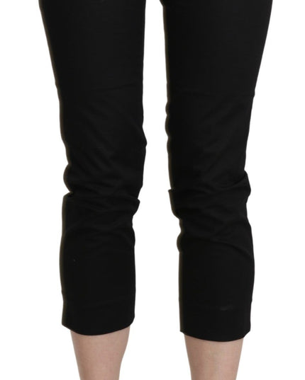 BENCIVENGA Black High Waist Skinny Cropped Dress Trouser Pants