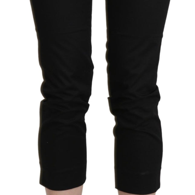 BENCIVENGA Black High Waist Skinny Cropped Dress Trouser Pants