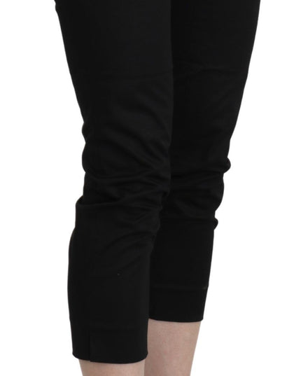 BENCIVENGA Black High Waist Skinny Cropped Dress Trouser Pants