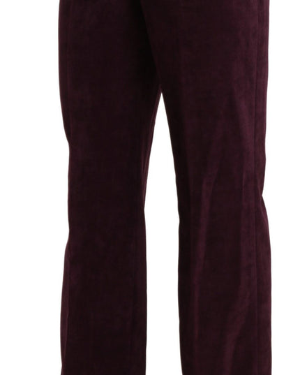 BENCIVENGA Purple Suede High Waist Straight Trouser Pants