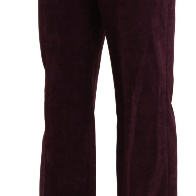 BENCIVENGA Purple Suede High Waist Straight Trouser Pants