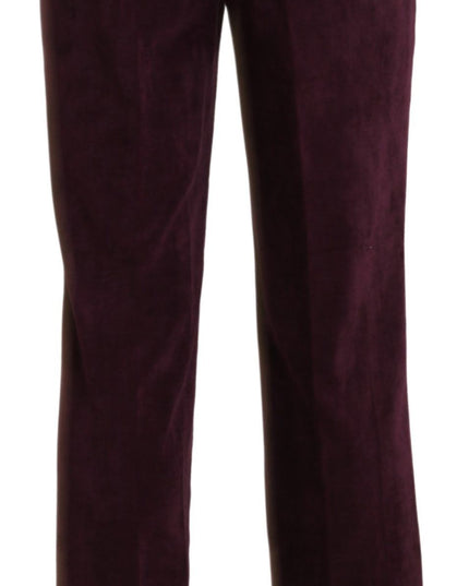 BENCIVENGA Purple Suede High Waist Straight Trouser Pants
