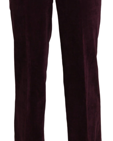 BENCIVENGA Purple Suede High Waist Straight Trouser Pants