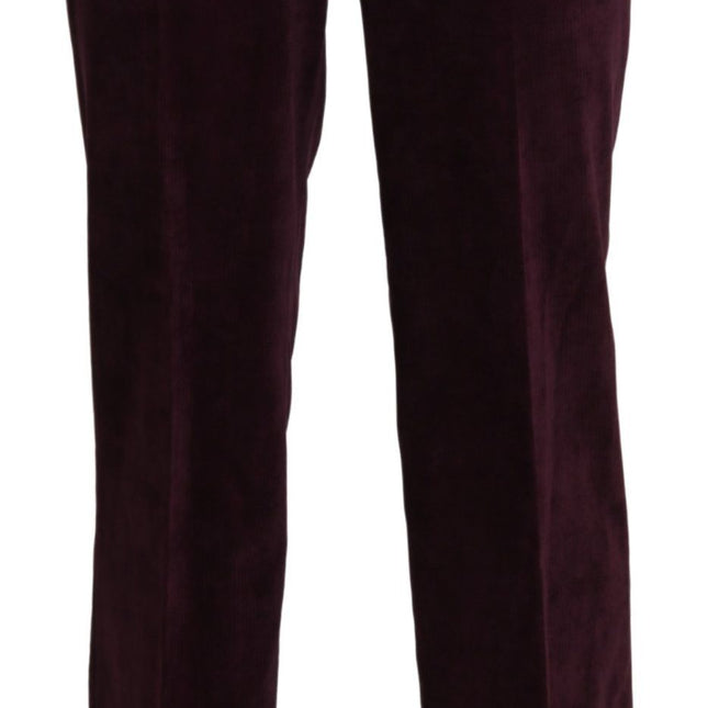 BENCIVENGA Purple Suede High Waist Straight Trouser Pants