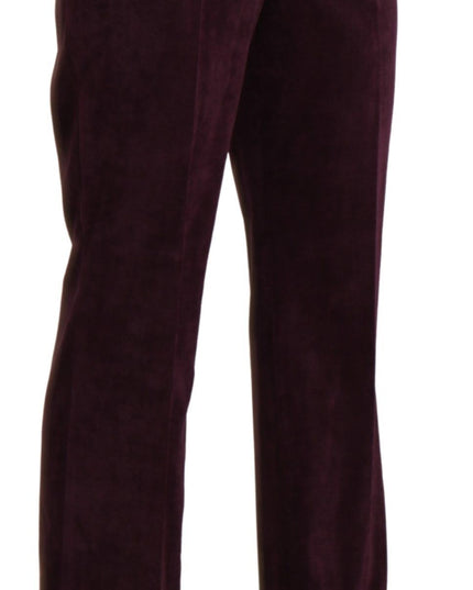 BENCIVENGA Purple Suede High Waist Straight Trouser Pants