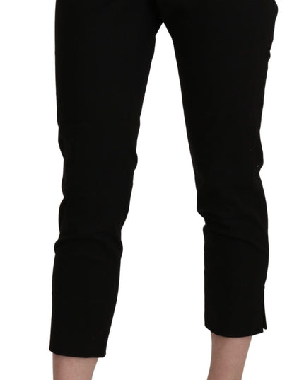BENCIVENGA Black High Waist Skinny Cropped Dress Trouser Pants