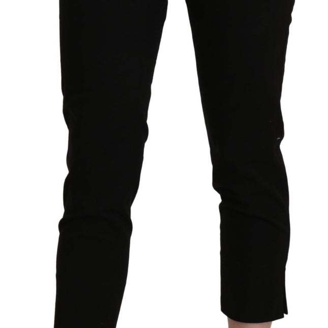 BENCIVENGA Black High Waist Skinny Cropped Dress Trouser Pants