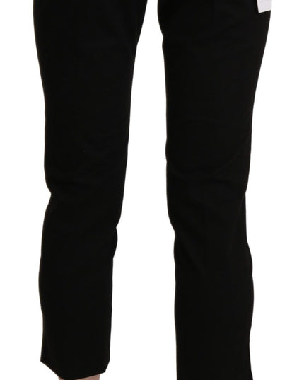 BENCIVENGA Black High Waist Skinny Cropped Dress Trouser Pants