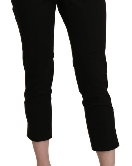 BENCIVENGA Black High Waist Skinny Cropped Dress Trouser Pants