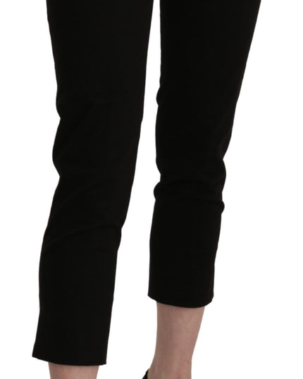 BENCIVENGA Black High Waist Skinny Cropped Dress Trouser Pants