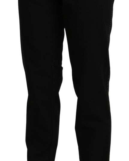 BENCIVENGA Black High Waist Straight Casual Trouser Pant