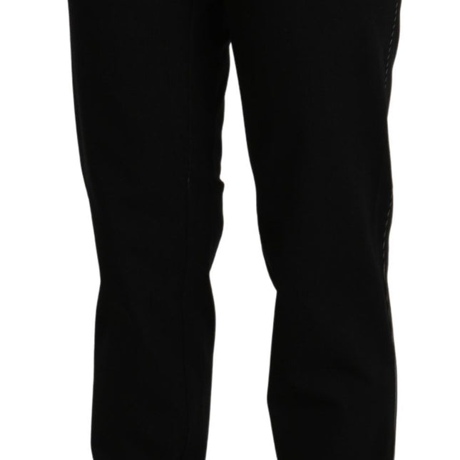 BENCIVENGA Black High Waist Straight Casual Trouser Pant