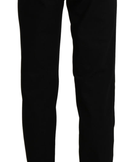 BENCIVENGA Black High Waist Straight Casual Trouser Pant