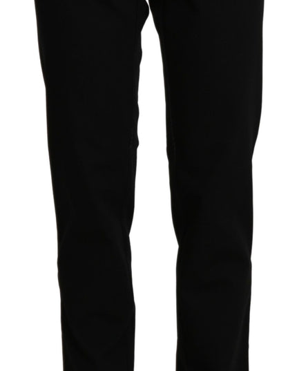BENCIVENGA Black High Waist Straight Casual Trouser Pant