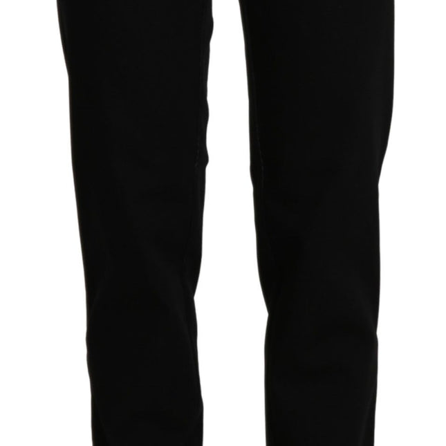 BENCIVENGA Black High Waist Straight Casual Trouser Pant