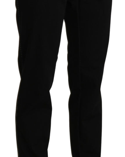 BENCIVENGA Black High Waist Straight Casual Trouser Pant