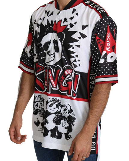 Dolce & Gabbana White King Panda Top Polyester Mens T-shirt