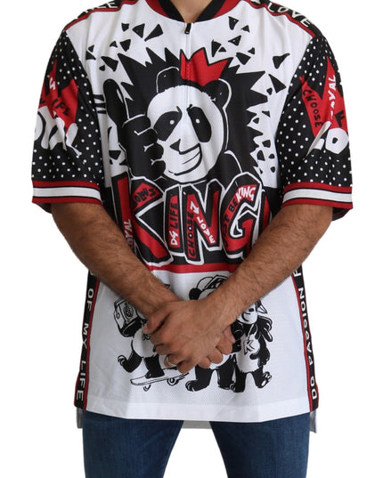 Dolce & Gabbana White King Panda Top Polyester Mens T-shirt