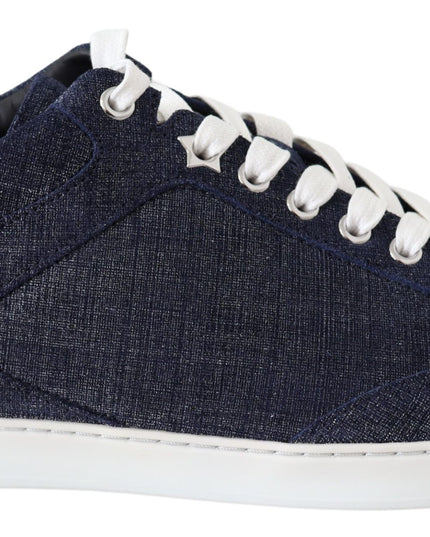 Jimmy Choo Chic Slip-On Blue Denim Suede Sneakers