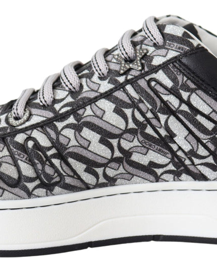 Jimmy Choo Glittering Slip-On Sneakers - Silver and Black