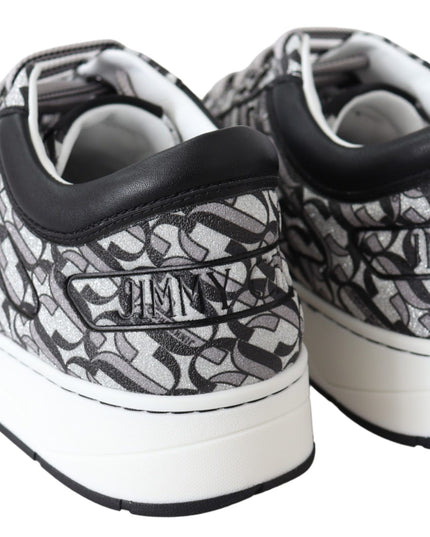 Jimmy Choo Glittering Slip-On Sneakers - Silver and Black