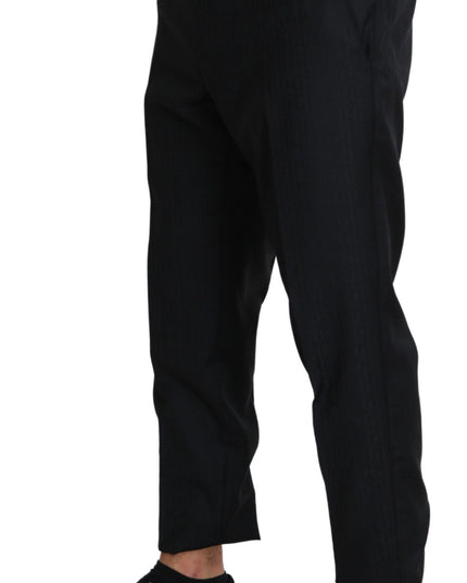 Dolce & Gabbana Black Wool Skinny Cropped Trouser Dress