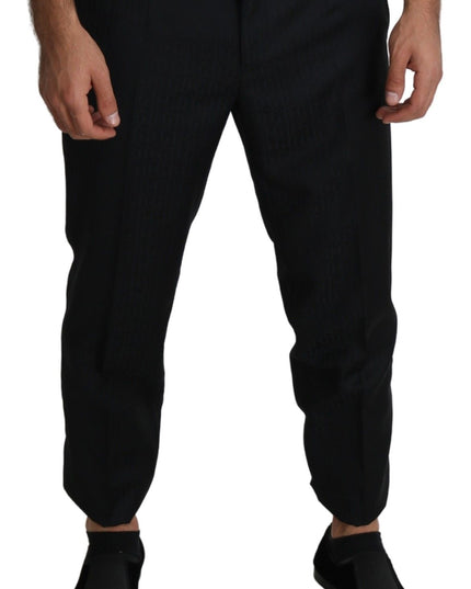 Dolce & Gabbana Black Wool Skinny Cropped Trouser Dress
