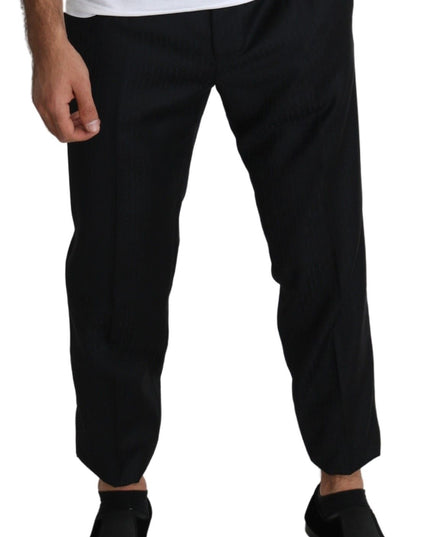 Dolce & Gabbana Black Wool Skinny Cropped Trouser Dress