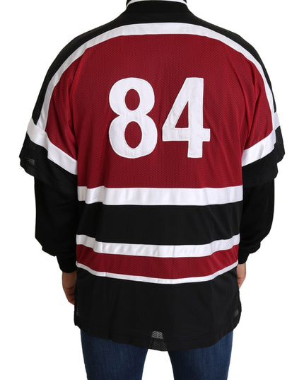Dolce & Gabbana Red Black AMORE Sport Full Zipper Sweater