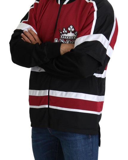 Dolce & Gabbana Red Black AMORE Sport Full Zipper Sweater