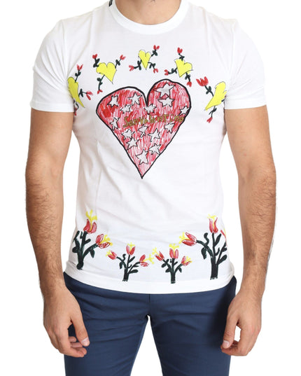 Dolce & Gabbana White Saint Valentine Print Cotton Men T-shirt