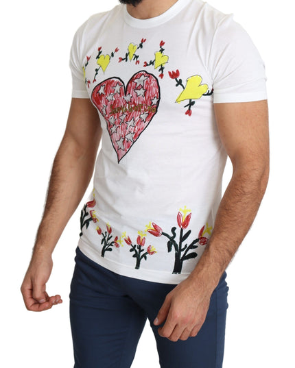 Dolce & Gabbana White Saint Valentine Print Cotton Men T-shirt