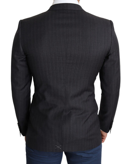 Dolce & Gabbana Black Wool Single Breasted Coat MARTINI Blazer