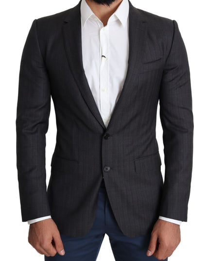 Dolce & Gabbana Black Wool Single Breasted Coat MARTINI Blazer