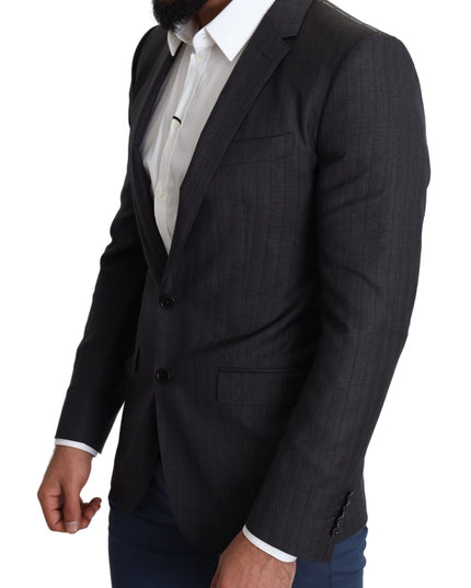 Dolce & Gabbana Black Wool Single Breasted Coat MARTINI Blazer