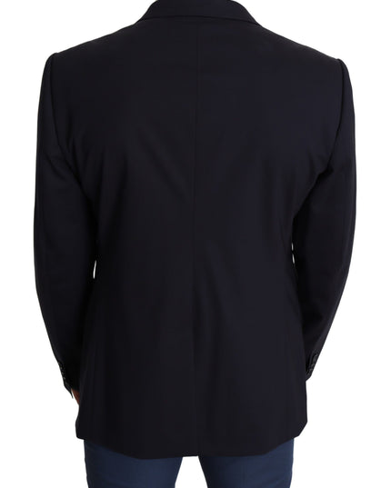 Dolce & Gabbana Black Wool Stretch Men Coat MARTINI Blazer