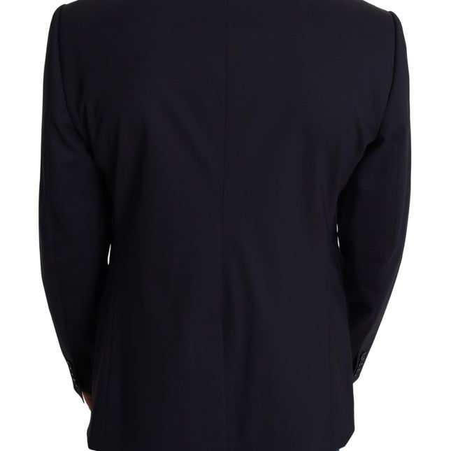 Dolce & Gabbana Black Wool Stretch Men Coat MARTINI Blazer