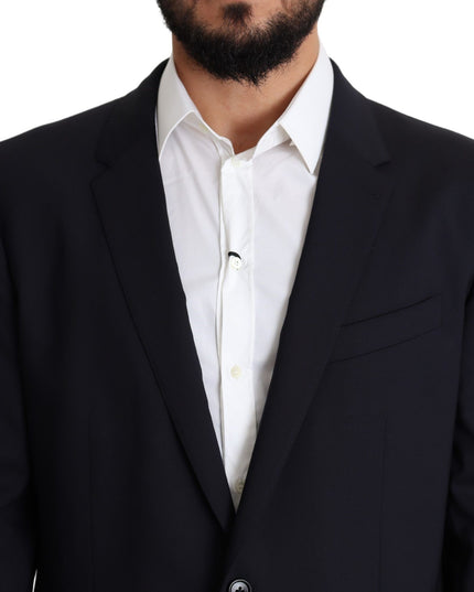 Dolce & Gabbana Black Wool Stretch Men Coat MARTINI Blazer