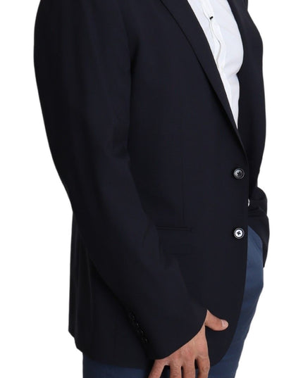 Dolce & Gabbana Black Wool Stretch Men Coat MARTINI Blazer
