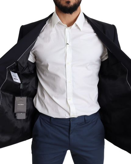 Dolce & Gabbana Black Wool Stretch Men Coat MARTINI Blazer