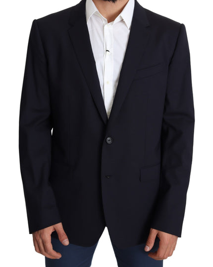 Dolce & Gabbana Black Wool Stretch Men Coat MARTINI Blazer