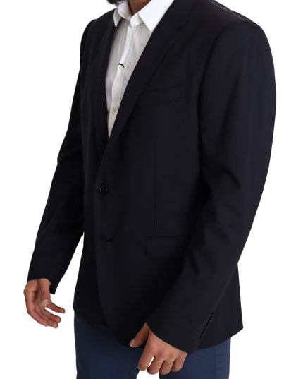 Dolce & Gabbana Black Wool Stretch Men Coat MARTINI Blazer