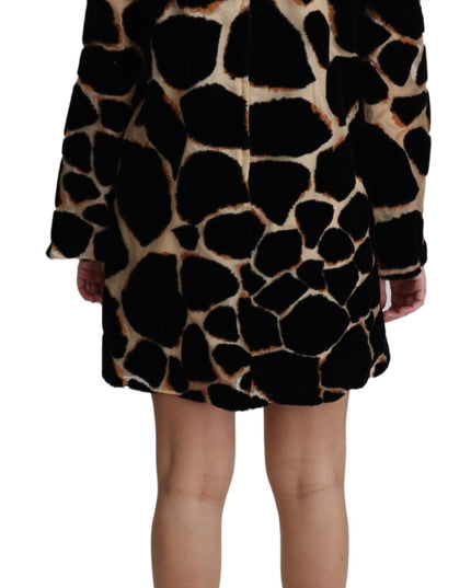 Dolce & Gabbana Black Giraffe Print Shift Mini Dress