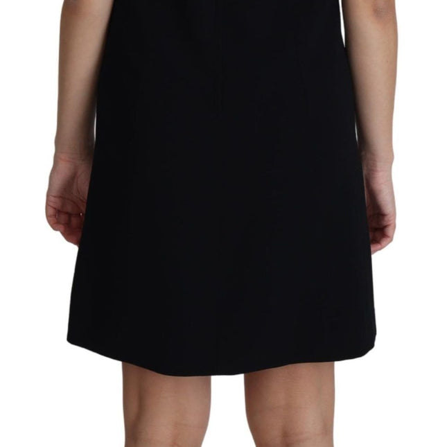 Dolce & Gabbana Black Viscose Stretch A-line Shift Mini Dress