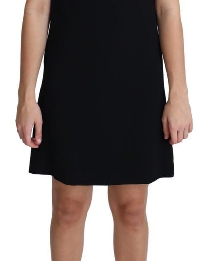 Dolce & Gabbana Black Viscose Stretch A-line Shift Mini Dress