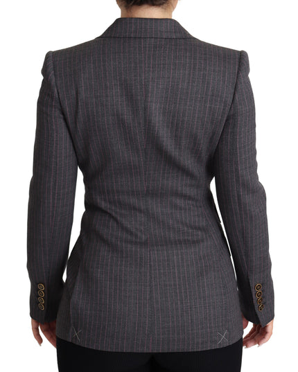 Dolce & Gabbana Gray Single Breasted Fitted Blazer Wool Jacket