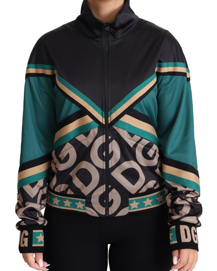 Dolce & Gabbana Multicolor DG Logo Mania Track Bomber Jacket