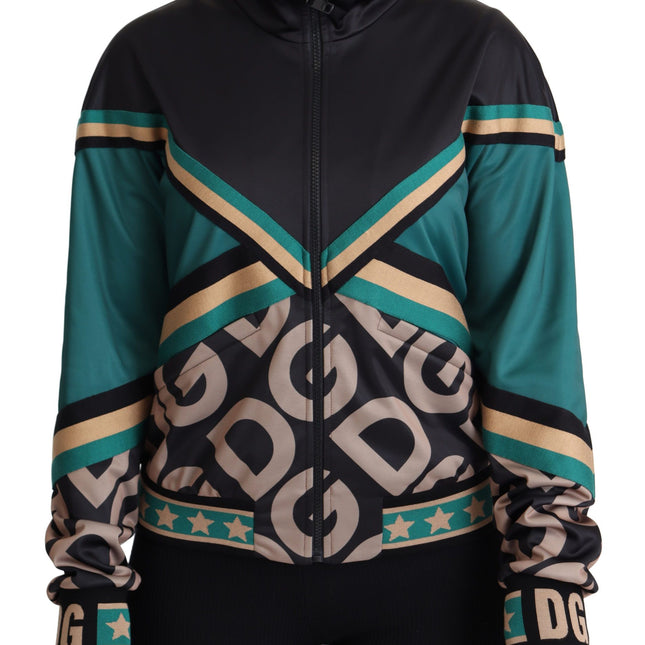 Dolce & Gabbana Multicolor DG Logo Mania Track Bomber Jacket
